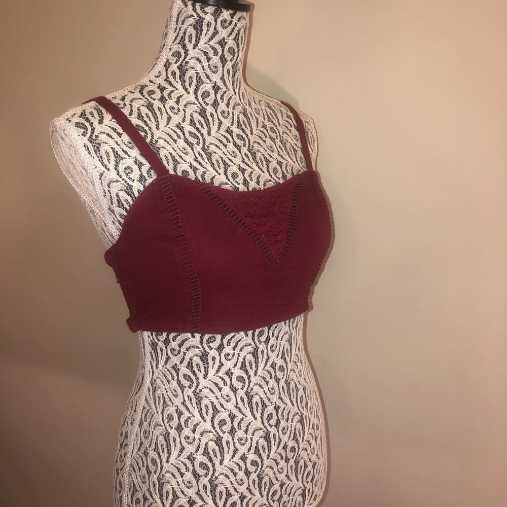 Urban outfitters maroon crop top